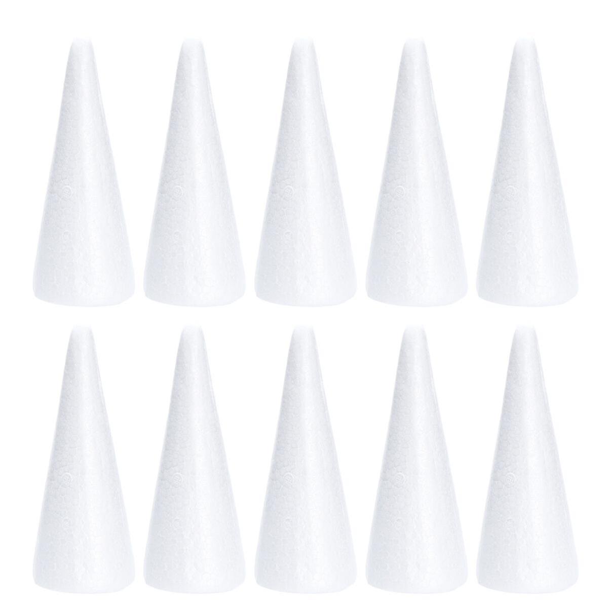 10pcs 18.5cm White Solid Diy Cone Children Handmade Craft Cone Accessories For Home Craft Christmas