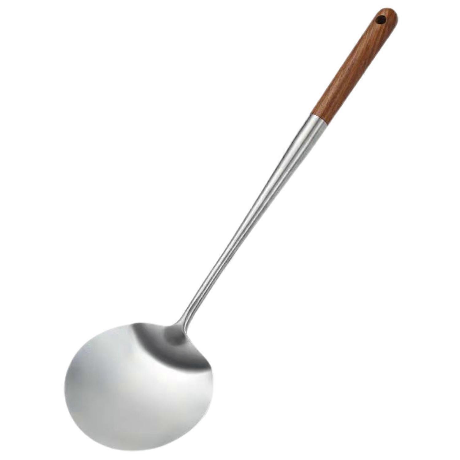 Cooking Spatula Non-Stick Stainless Steel Cooking Shovel with Heat-Resistant Handle for Home Kitchen
