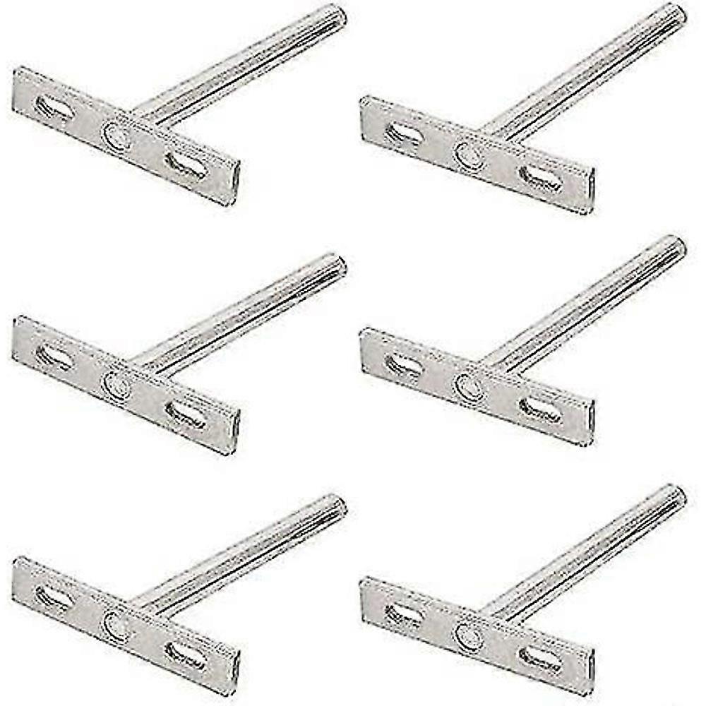 6pcs Concealed Shelf Support Floating Shelf Brackets T Brackets Fixings Hardware For Any Type Of Shelf And Wall Decoration(3) (3-d)