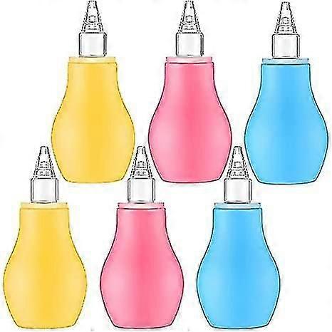 6 Pcs Silicone Baby Nasal Aspirator Bulb Baby Nose Cleaner Safe Reusable Nose Sucker Colorful Baby Nose Aspirator
