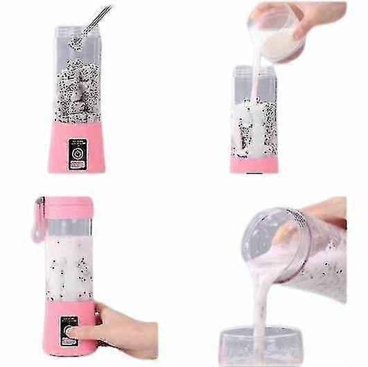 pink portable fruit blender fruit blender juice bottle usb juicer
