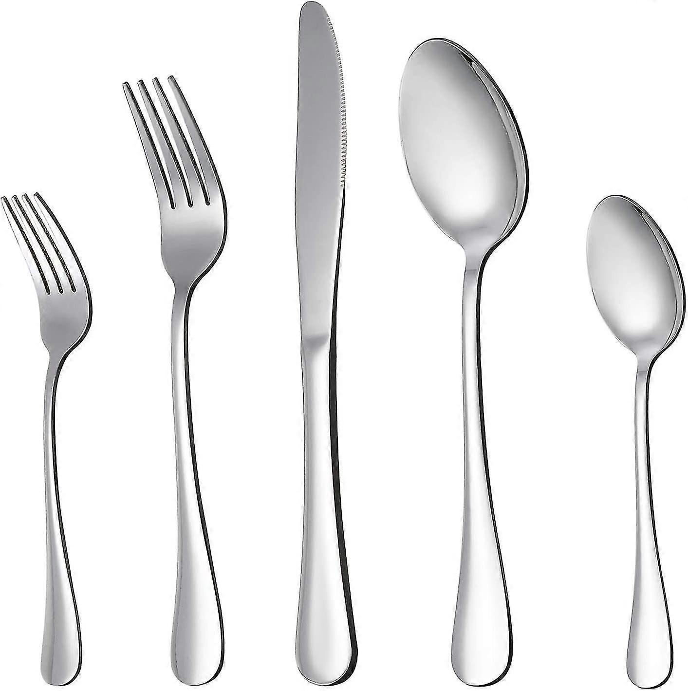 Lianyu 20 Piece Sierware Flatware Cutlery Set, Stainless Steel Utensils Service For 4, Include Knife Fork Spoon, Mirror Polished, Dishwasher Safe,2281