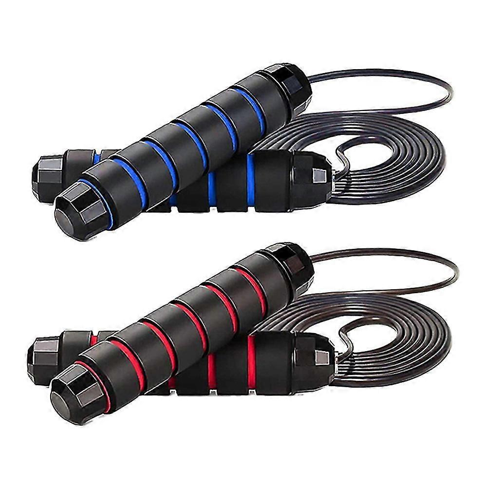 Adjustable 2 Pack Jumping Ropes With Anti-slip Memory Foam Handles, For Fitness Exercise Warm-up
