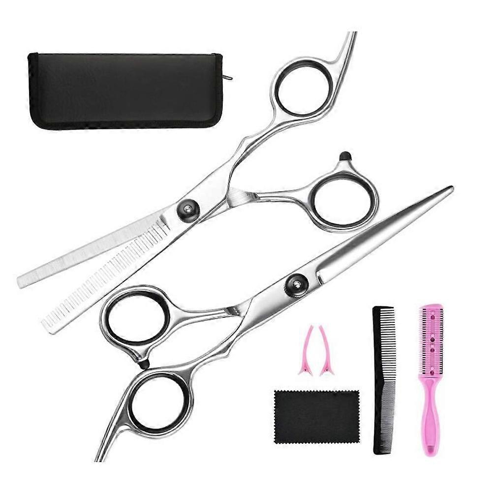 7Pcs Hair Cutting Scissors Thinning Scissors Sharp Barber Scissors Hairdressing Scissors Kit
