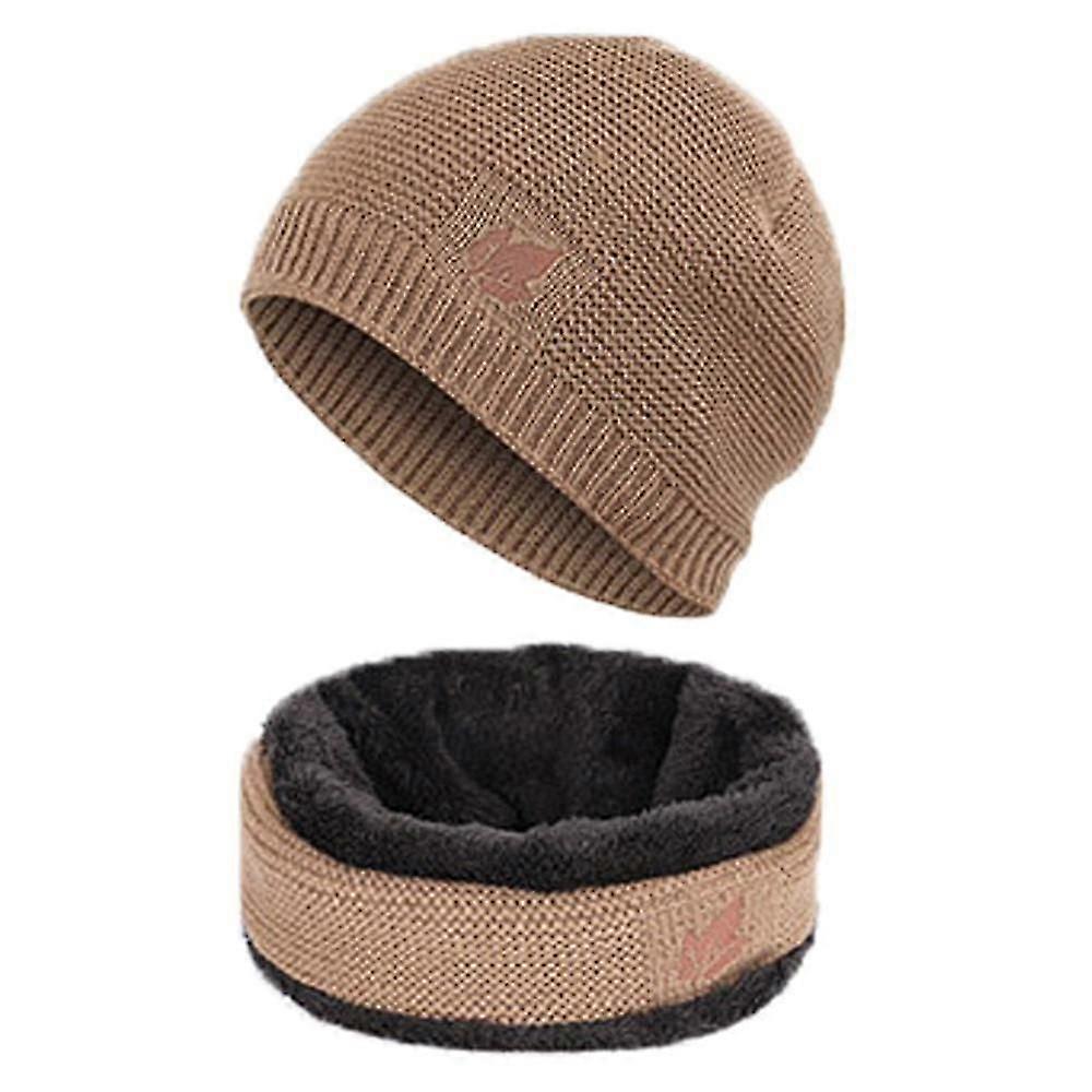 Warm Winter Hat Scarf Stylish Knit Cap For Men Women