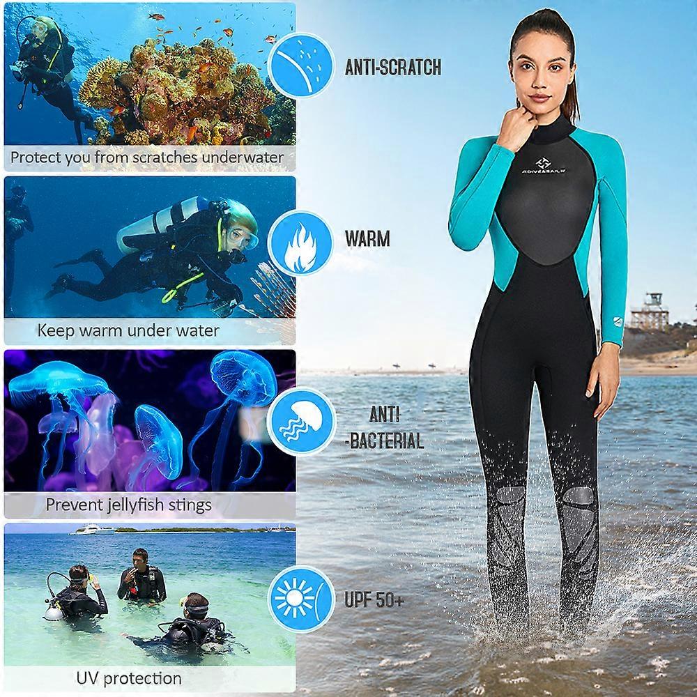 3mm Women Neoprene Wetsuit Full Body Diving Suit for Snorkeling Scuba Surfing