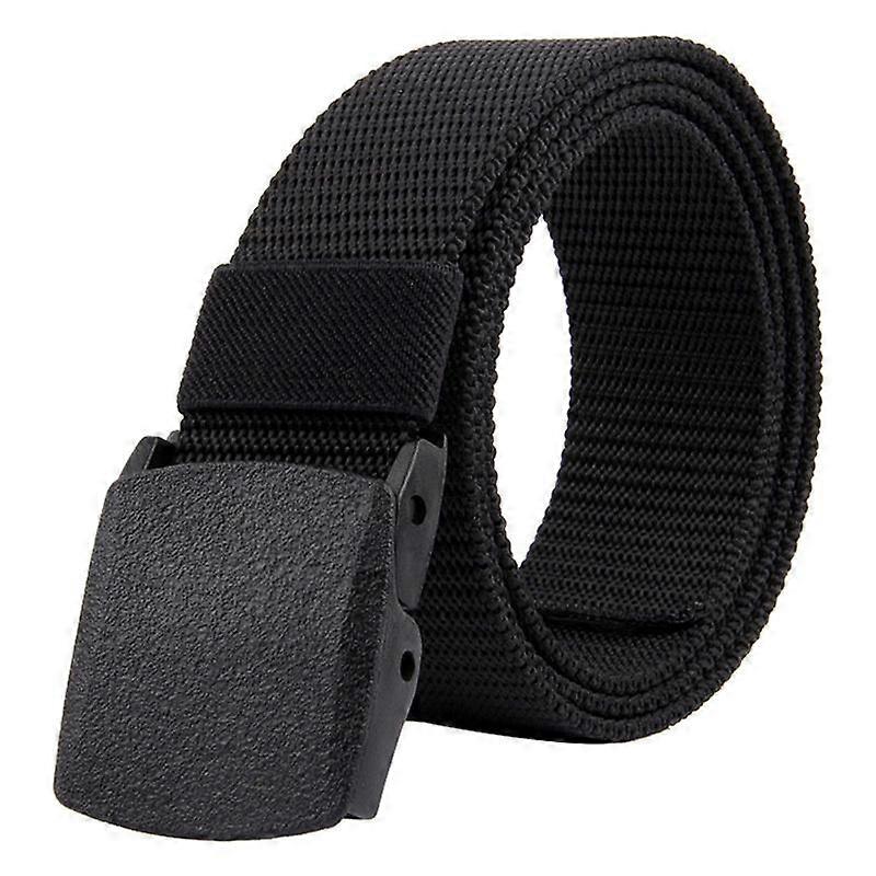 Men Belts Pin Buckle Braided Stretch Golf Elastic Woven Nylon Casual Waist Without Hole Solid Color Simple Ann-Match Belt for Jeans