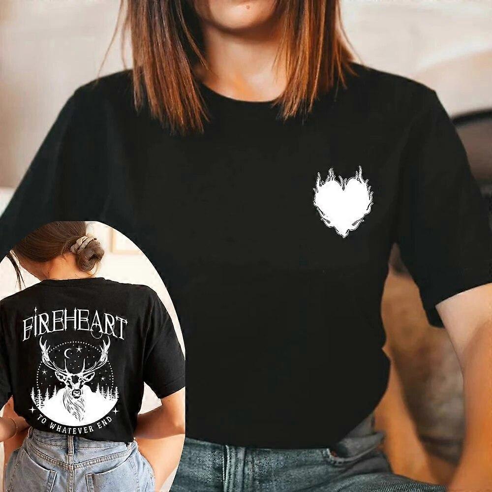 Fireheart To Whatever End T Shirt Aelin Galathynius Tee Throne of Glass Tshirt Femmes T-shirt à manches courtes SJM Acotar Merch Shirt