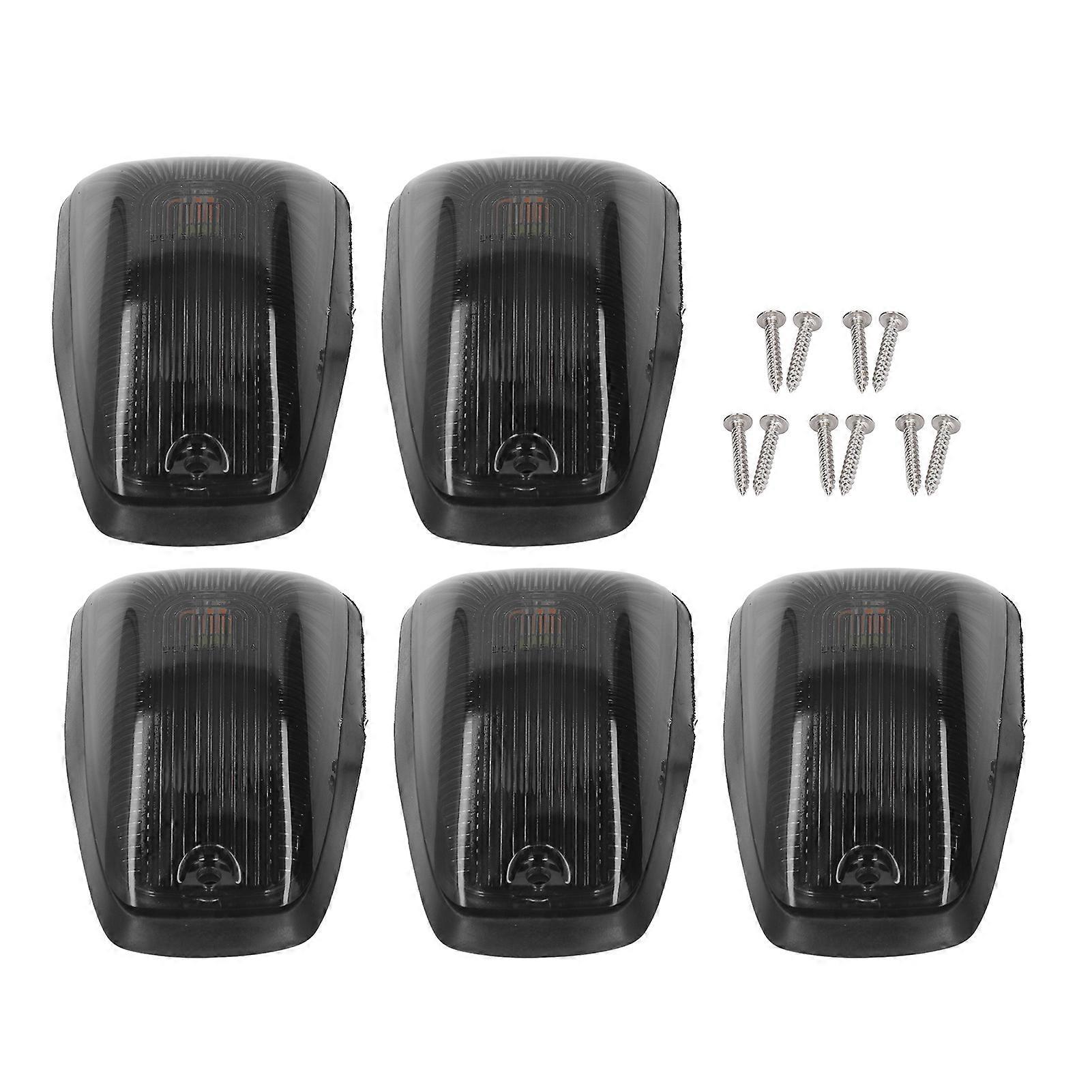DEWIN Cab Marker Lights Kit, 5PCS LED Top Marker Lamp, IP67 Watertight Top Cabin Roof Lamp for Yacht Boat Lorry RV Caravan