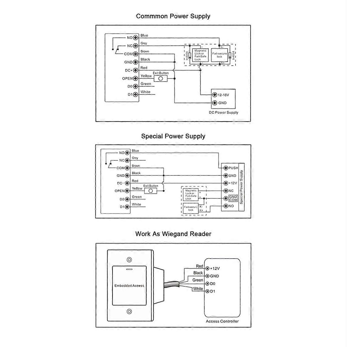 Embedded Waterproof Metal Fingerprint Access Control Keypad 125Khz Reader Controller Security Prote