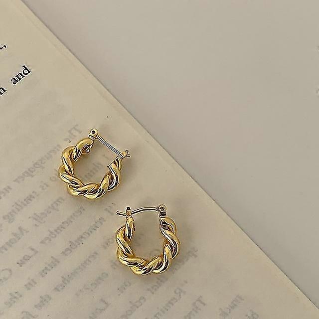 Minimalista grosso torcido metal argolas argolas para mulheres Designe temperamento meninas francês Daily Hoops Declaração joias