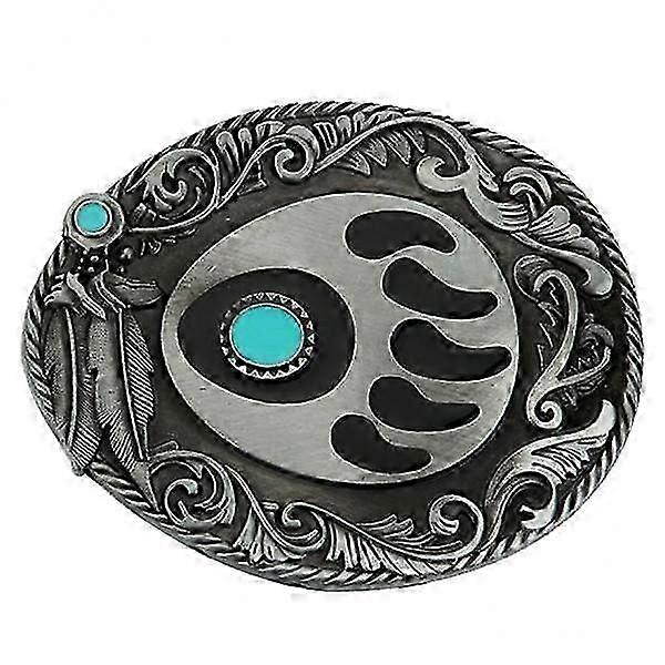 3xVintage Turquoise Animal Paw Pattern Belt Buckle India Cowboy Belt Buckle