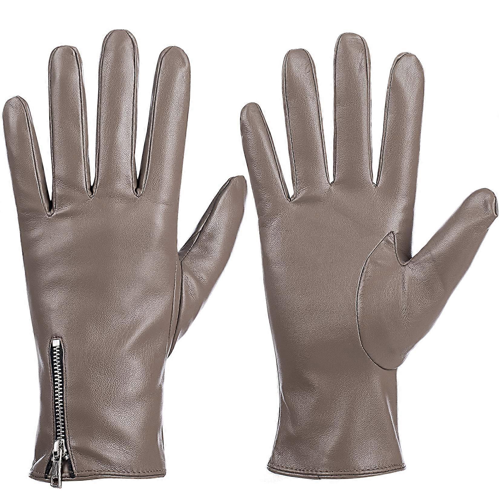 Women's winter leather touch screen gloves, warm and practical design
