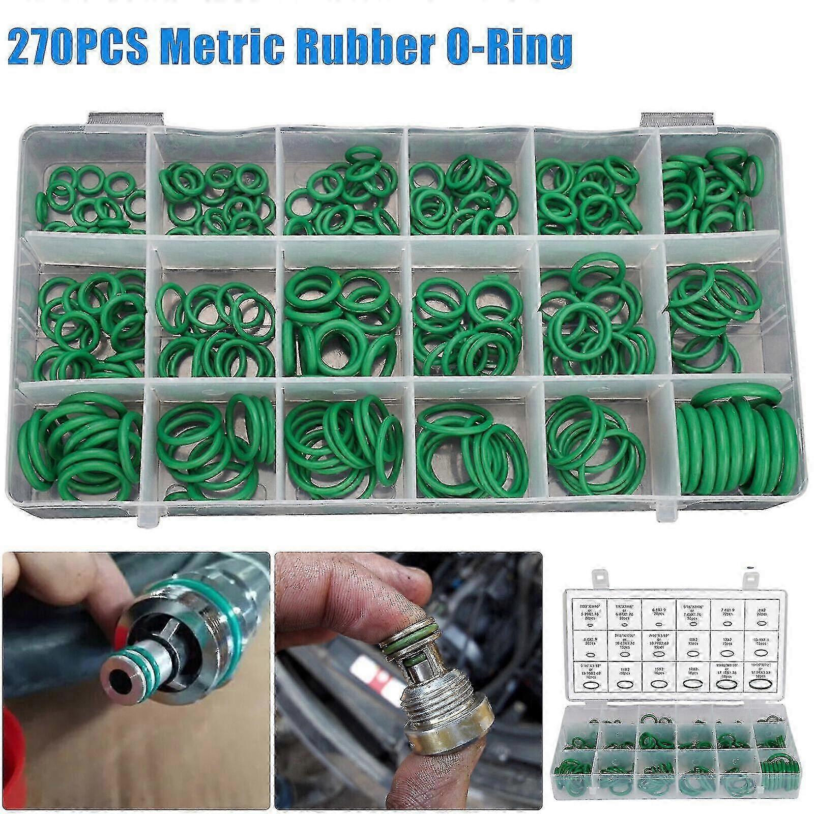 270pcs Multi-specification Rubber Gasket Sealing Automotive Air Conditioning Screw O-ring Set Combo Set