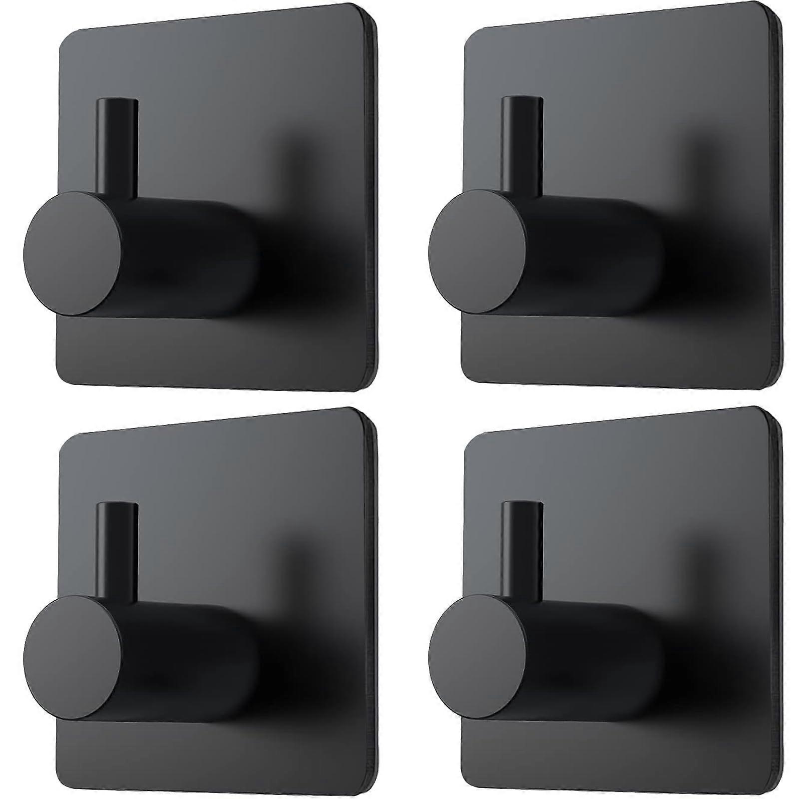 Matte Adhesive Wall Hooks - 4 Pack for Bathroom and Kitchen, Heavy-Duty, Waterproof, Easy to Install and Remove