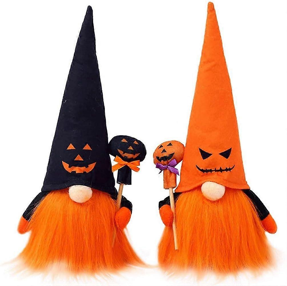 Plush Gnome Dolls Set of 2 for Halloween Home Decoration, Cute Decorative Figures, 12 Inch Tall, Soft Fabric