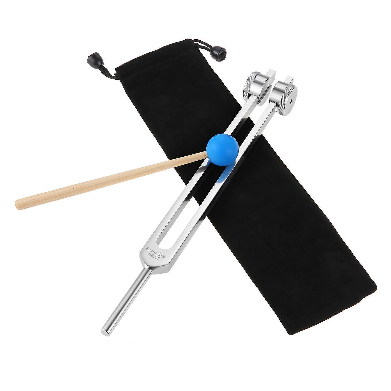 68.05Hz Aluminum Alloy Tuning Fork With Silicone Hammer Bag For Solfeggio DNA Repair, Musical Instrument, Sound Therapy