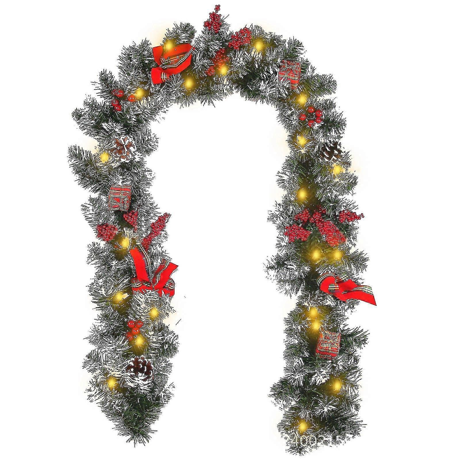 Artificial Christmas Mail Box Swag Led Christmas Rattan With Pine Cones And Berry
