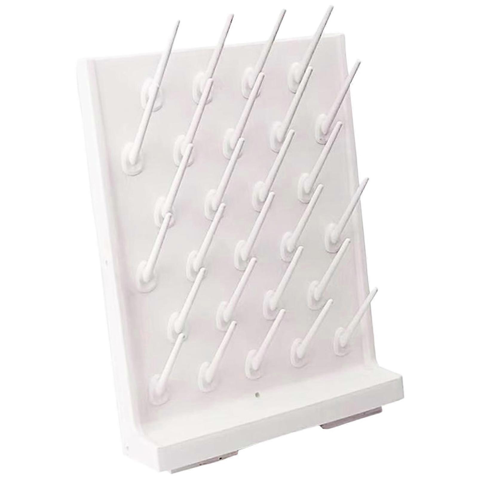 Lab Drying Rack with 27 Detachable Pegs PP Material Multipurpose Wall Mount or