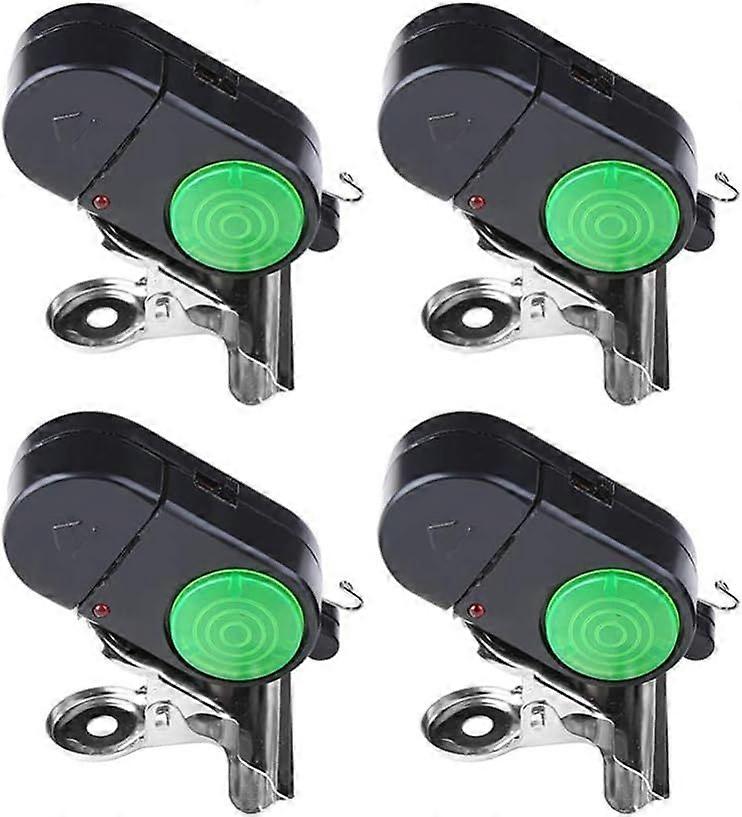 4 stk fisk alarm bid indikator lyd LED fiskeri alarm vandtæt batteridrevet clip-on