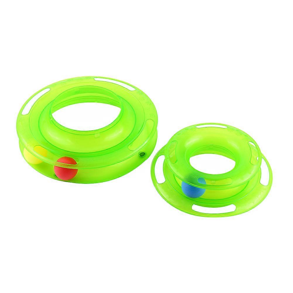 Cat Kitty Interactive Pet Toy Amusement Plate Trilaminar Crazy Ball Disk
