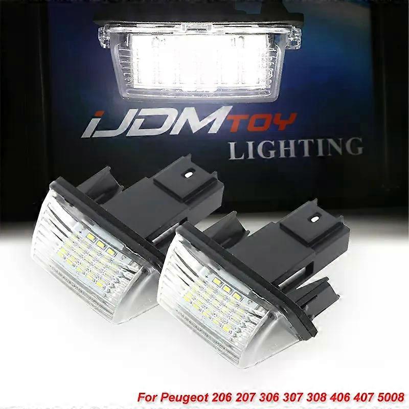 Applies to 2pcs Canbus LED License Number Plate Lights Bulbs For Peugeot 206 207 307 308 406 407 Citron C3 C4 C5 BERLINGO SAXO XSARA 12V