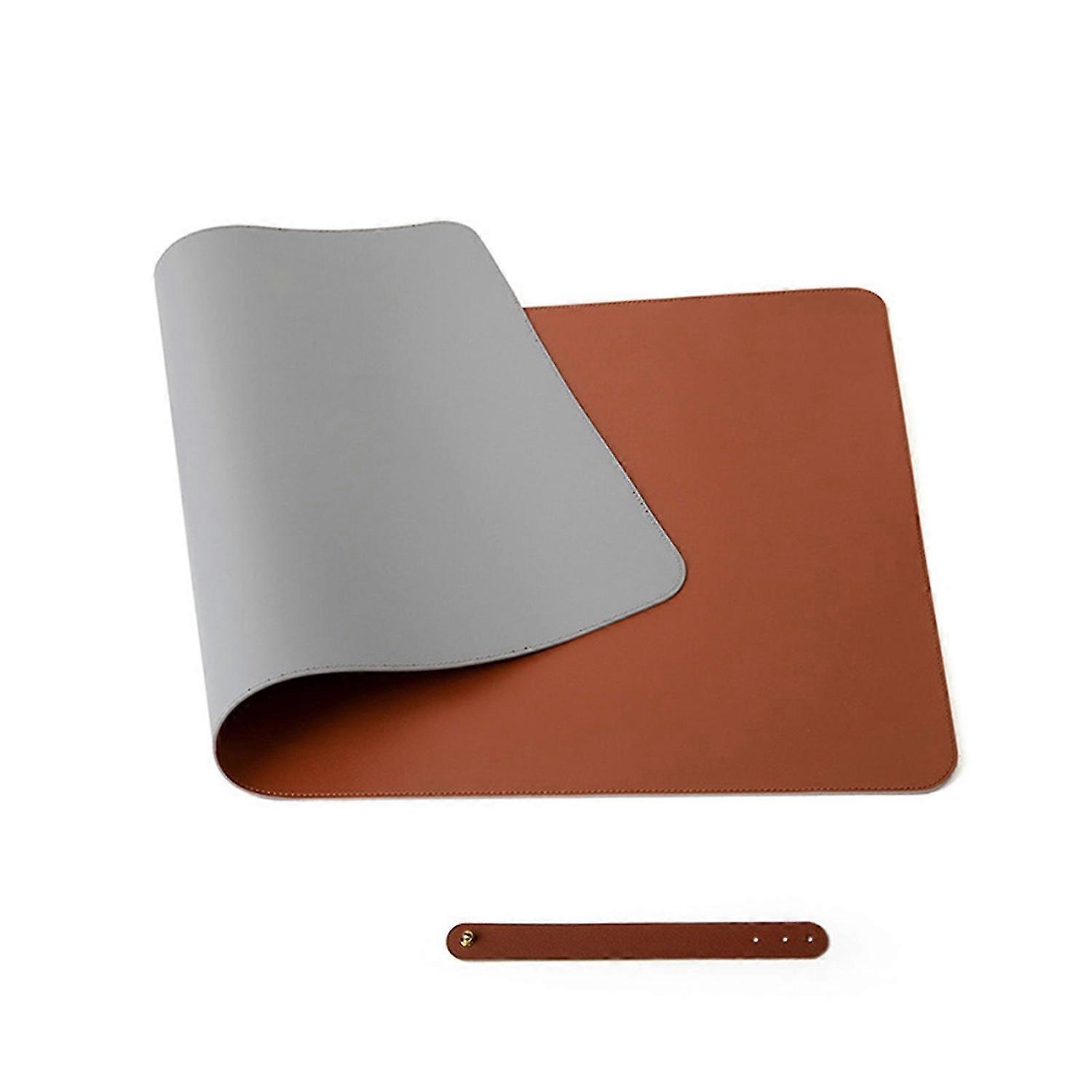 Stain Resistant Mouse Pad Strap Design Faux Leather Decorative Smooth Surface Mouse Cushion for Home