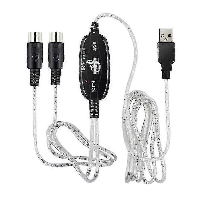 Usb vers midi 5pin Câble Convertisseur 2 En 1 Vers Pc Audio Sortie Édition pour Piano Électronique Électronique
