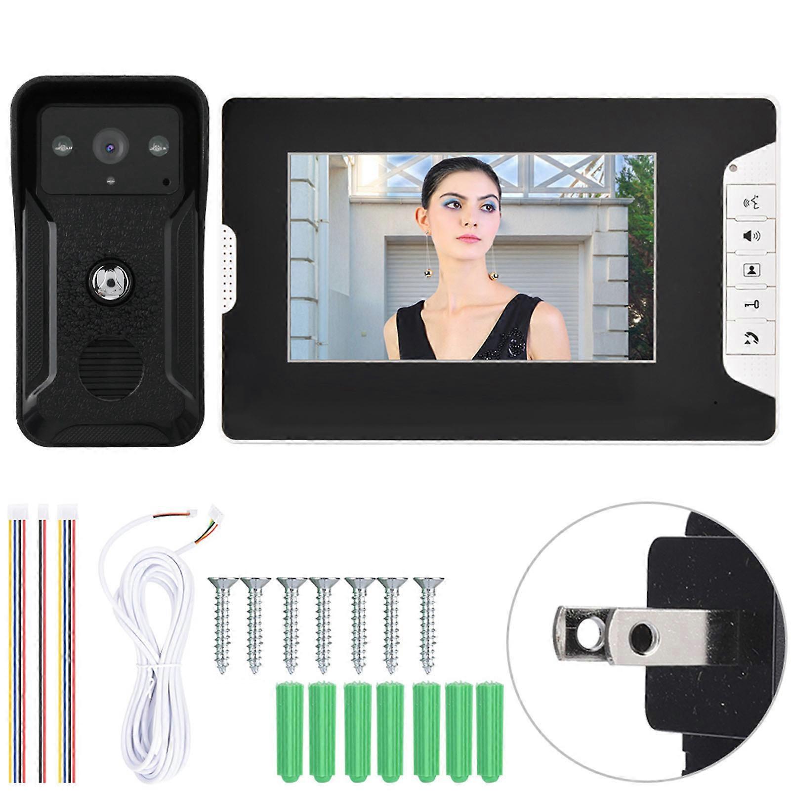 7 Inch Wired Color Video Intercom Doorbell with Night Vision, Rainproof Waterproof Door Bell System for Home Security