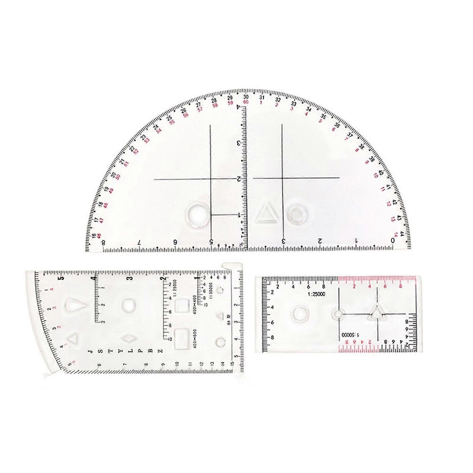 Geometry Drawing Template Measuring Tool Map Reading Coordinate Scale Command Ruler Coordinate Reader Multicolor