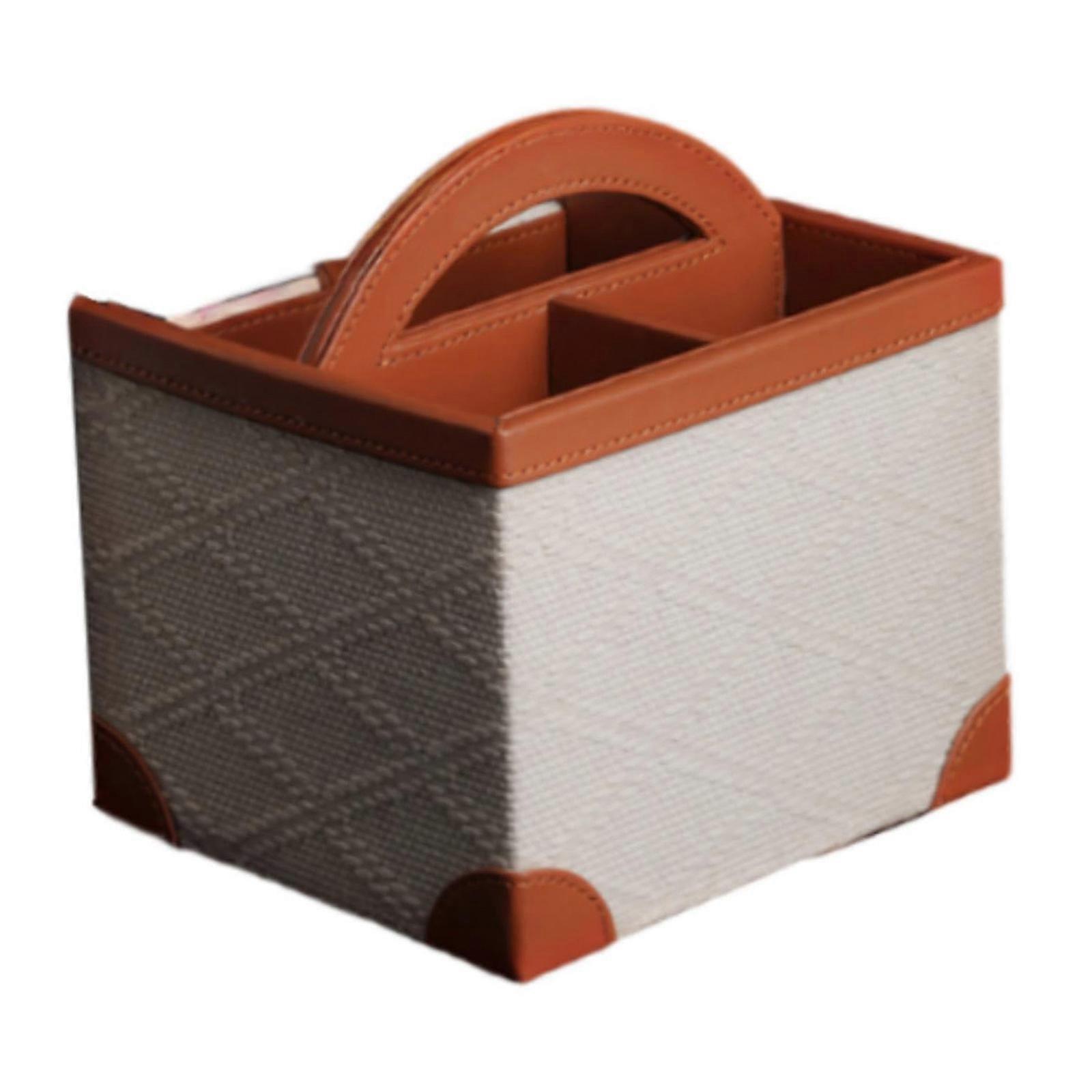 Multipurpose Sturdy PU Leather Tissue Organizers Convenient for Storing Remote Controls and Small Items Home Storage