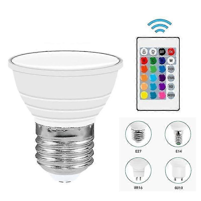 Lampe LED E27 à contrôle intelligent, lumière RVB, intensité variable, E14, GU10, MR16, RVB, ampoule LED colorée changeante, décoration d'intérieur blanche