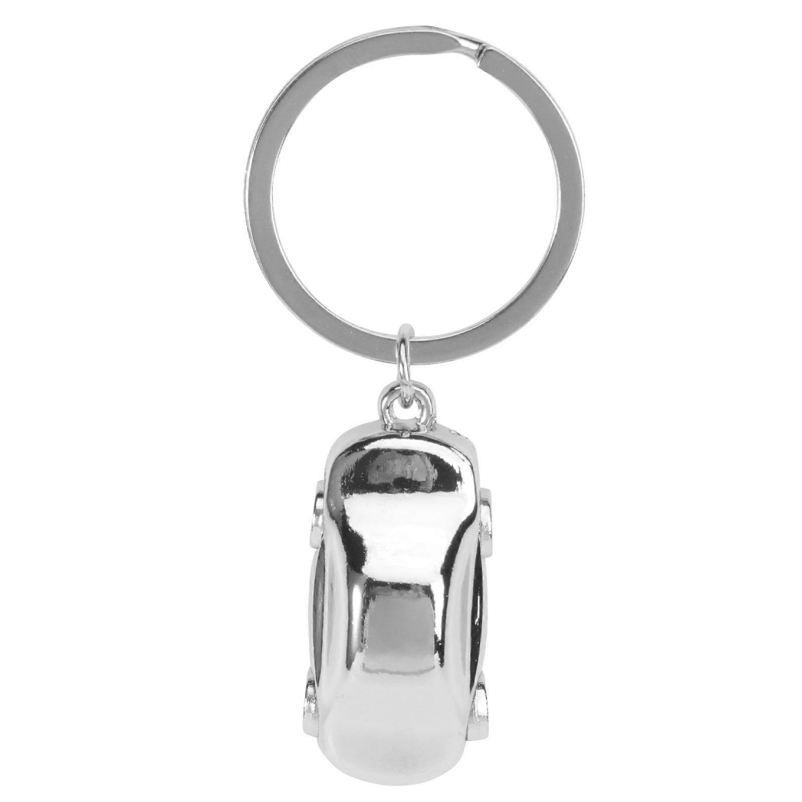 Creative Car Shaped Metal Keychain Keyring (Silver)