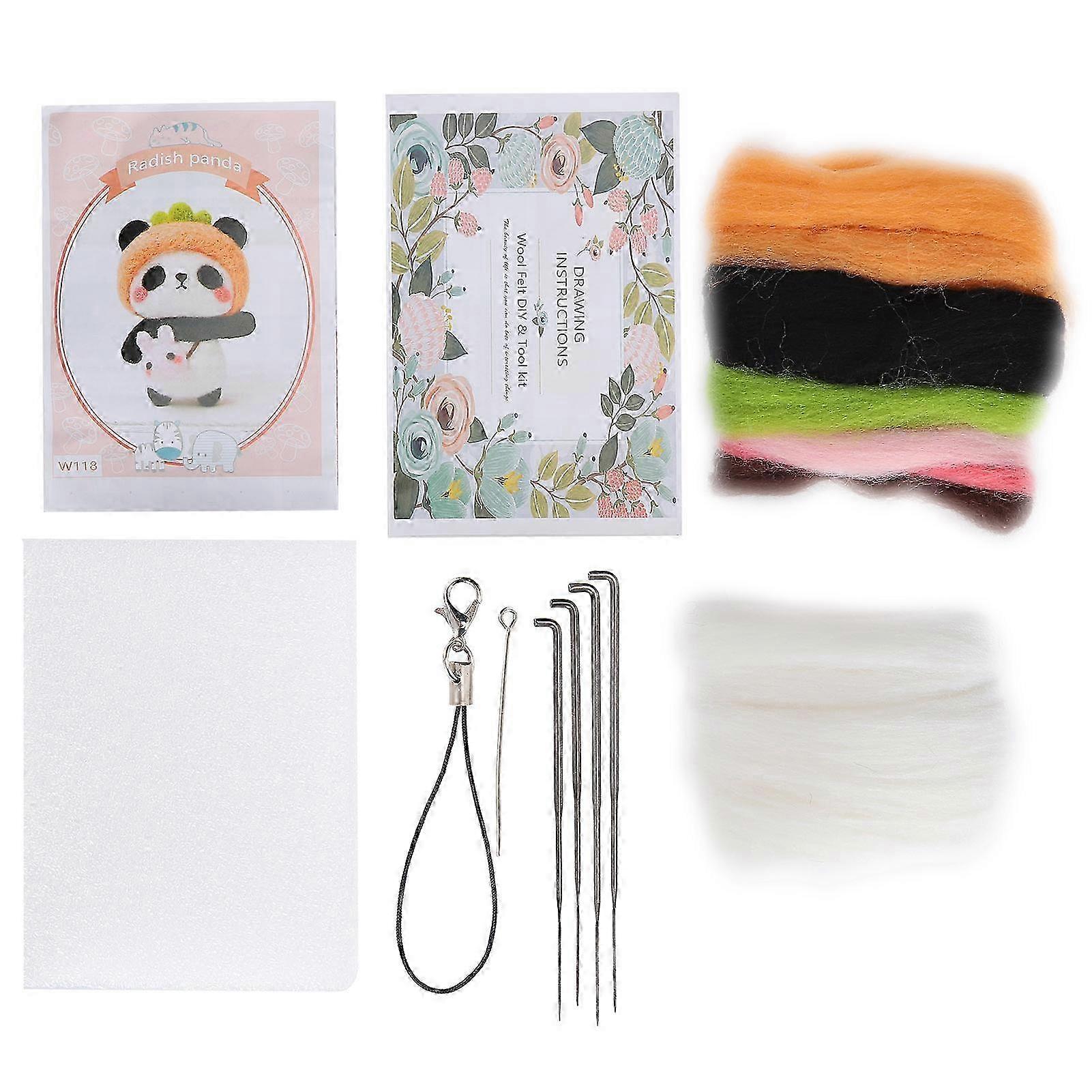 Needle Felting Kit Wool Fruit Doll χειροποίητη συσκευασία αξεσουάρ με σχέδια βελόνας Poke (118# ραπανάκι)