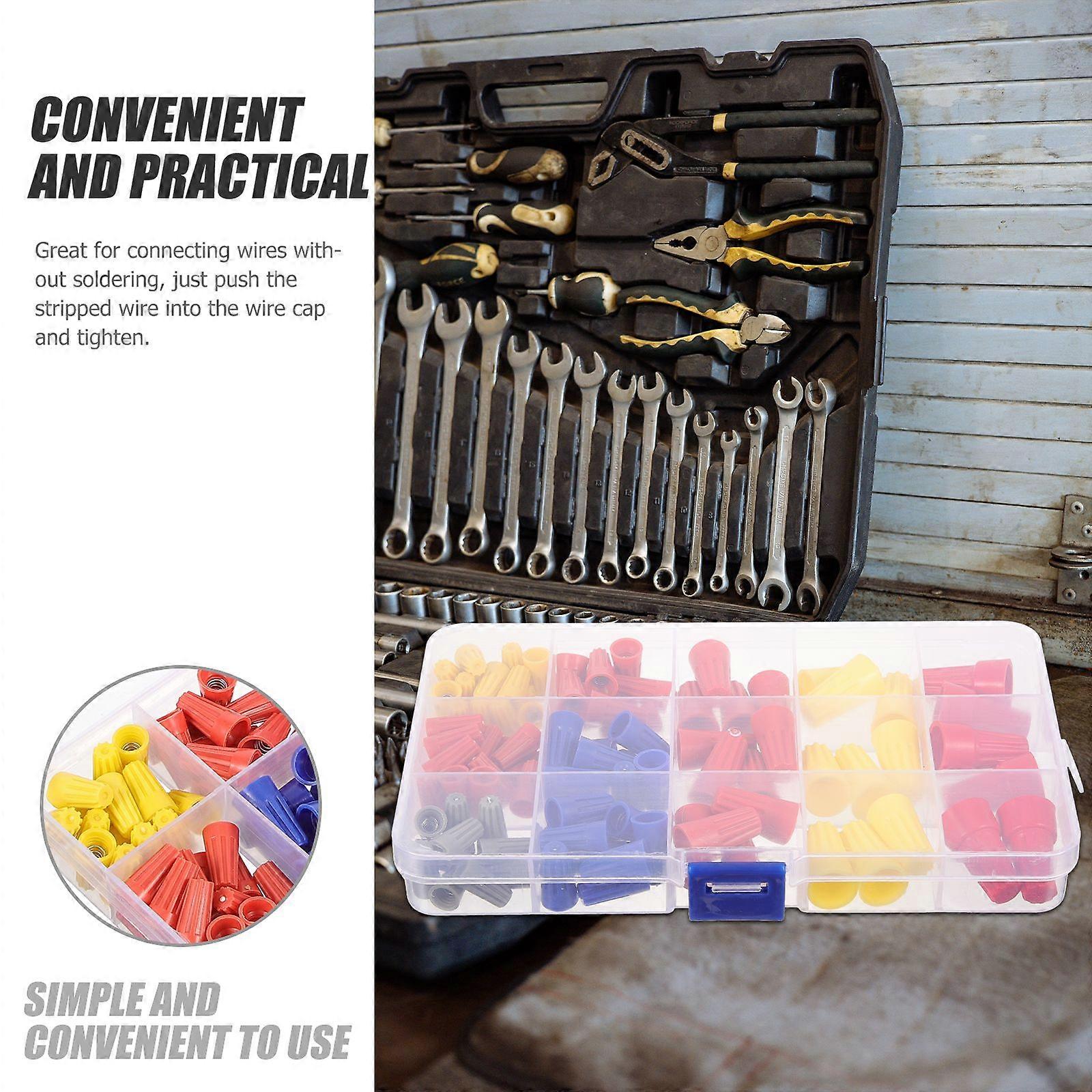 102pcs Electrical Connector Threaded Spring Insert Nut Electrical Wire End Connector