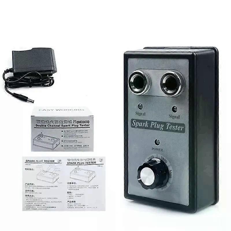 Car Spark Plug Tester with Auto Adjustable Double Hole Detector Ignition Plug Analyzer 110V 220V compatible for 12V compatible for Car Motorcycle