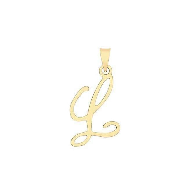 9ct Yellow Gold Script Initial Pendant PN1220/L