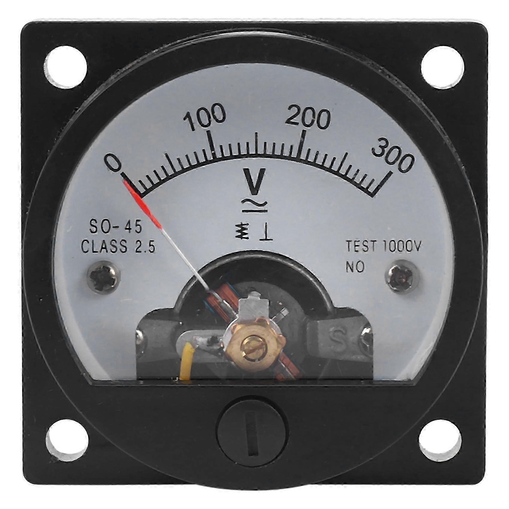 Amico AC 0-300V Quadrante Analogico Rotondo Misuratore Voltmetro Calibro Nero DS