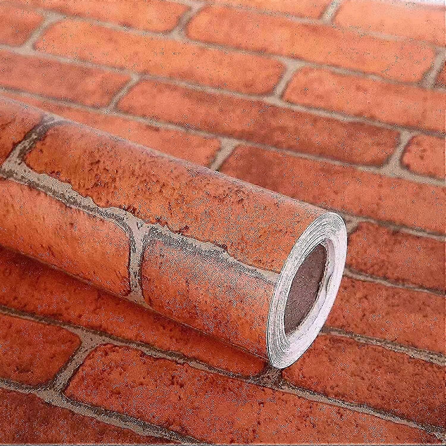 Self-Adhesive Red Brick Decorative Wallpaper Easy to Install and Peel