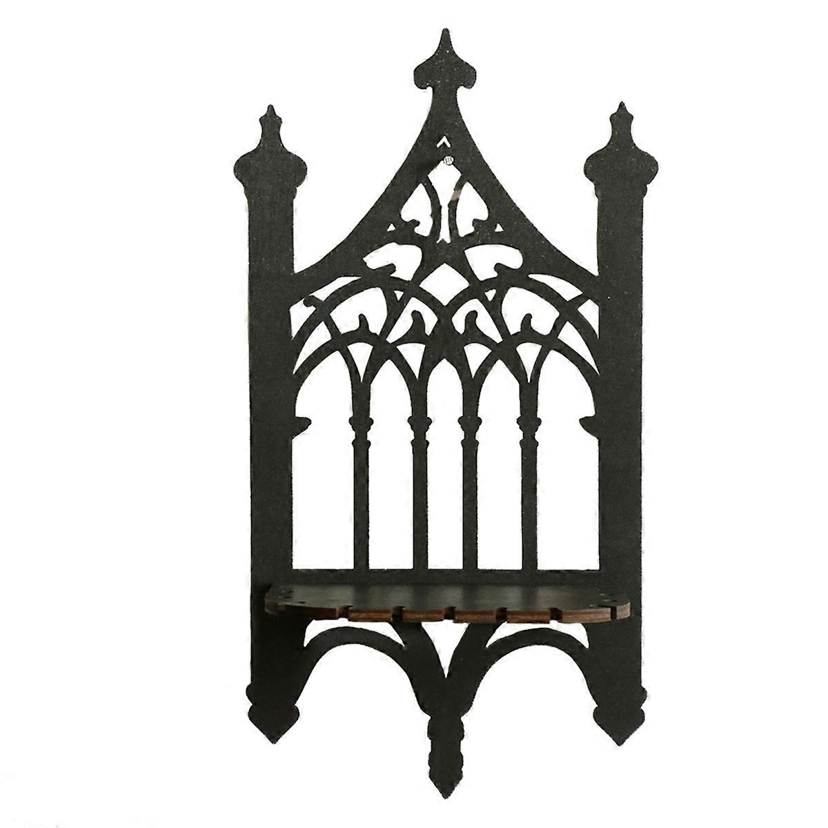 Wooden Gothic Fence Type Wall-Hung Shelf Bedroom Decoration Shelf