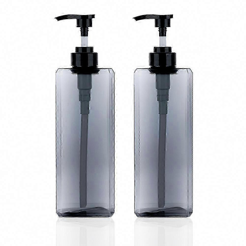2 Pack 1000ml Square Plastic Refillable Lotion Pump Bottles for Soap Lotion and Shampoo Dispensing
