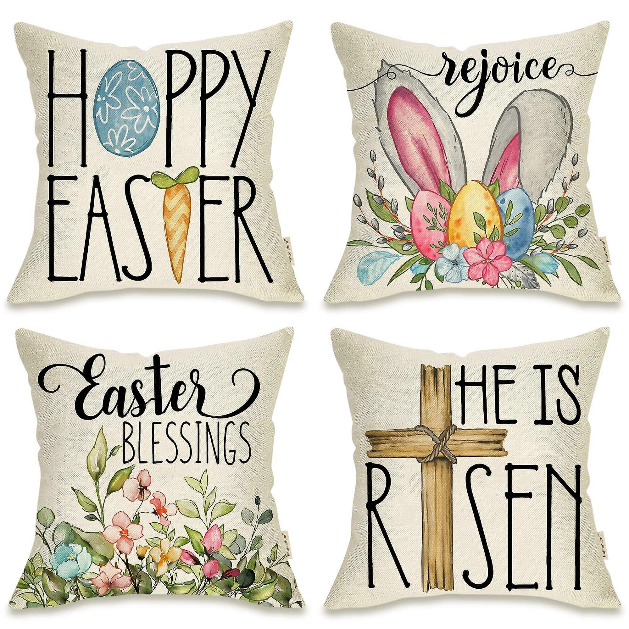 Happy Easter Eggs Rabbit decorative pillow sheath