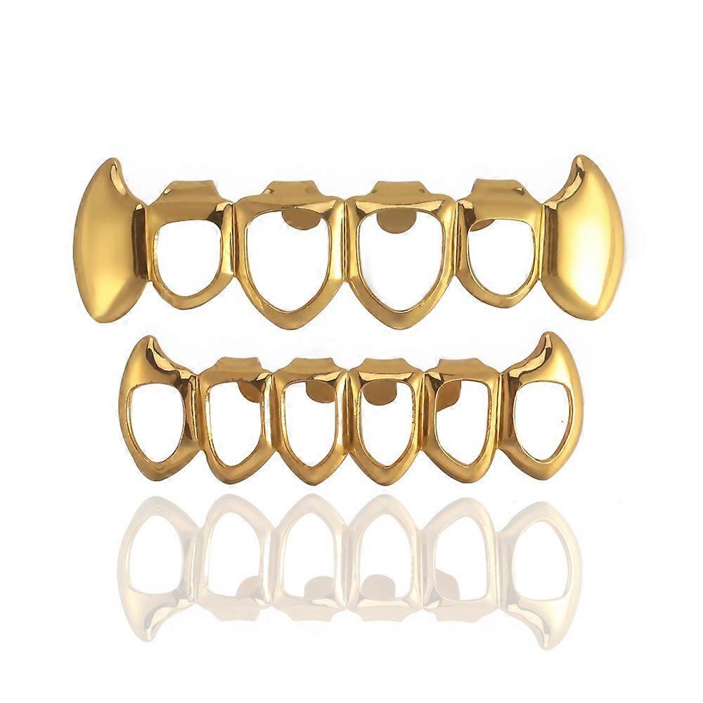 Open Face Grillz Plated Top Bottom Teeth Grill Denture Props Masquerade Props