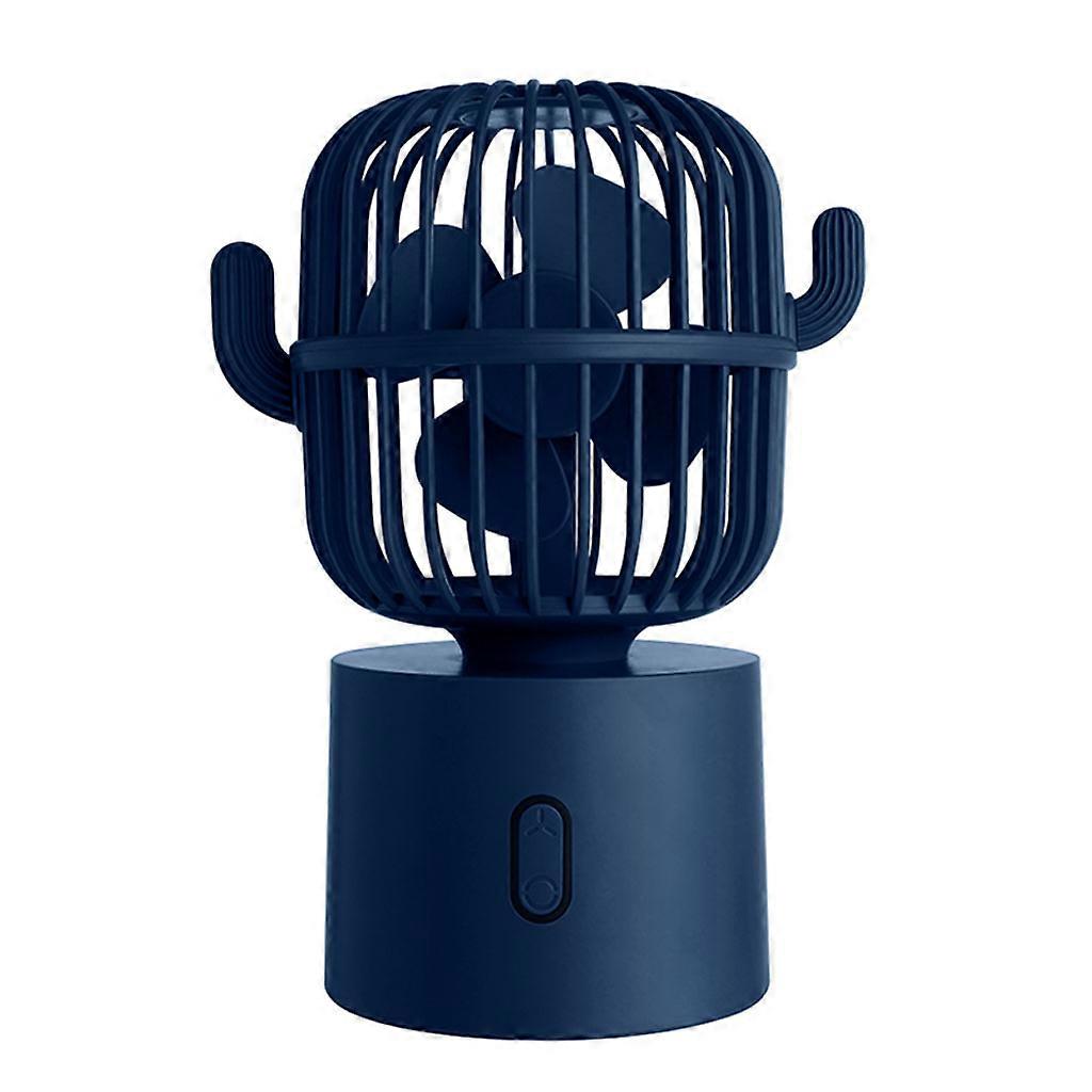 Cactus Mini Mesa de Mano Recargable 80 Grados Auto Rotación 3 Velocidades Azul