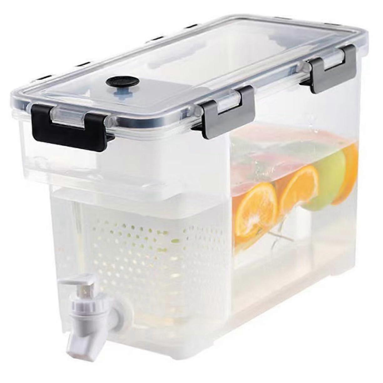 Large Capacity Plastic Drink Dispenser with Tap 3.5L Juice Container for Fridge Leakproof and BPA-Free Design