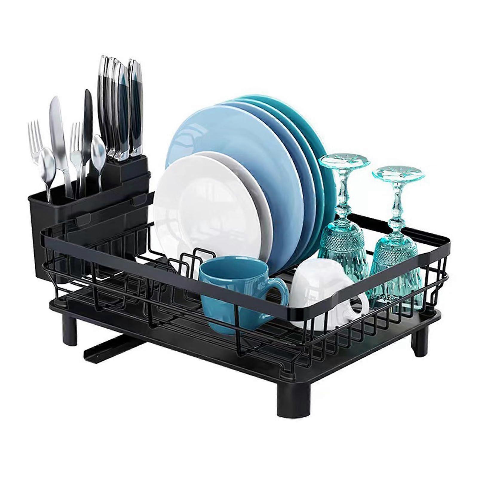 Dish Drying Rack for Kitchen Sink and Counter Space-Saving Design