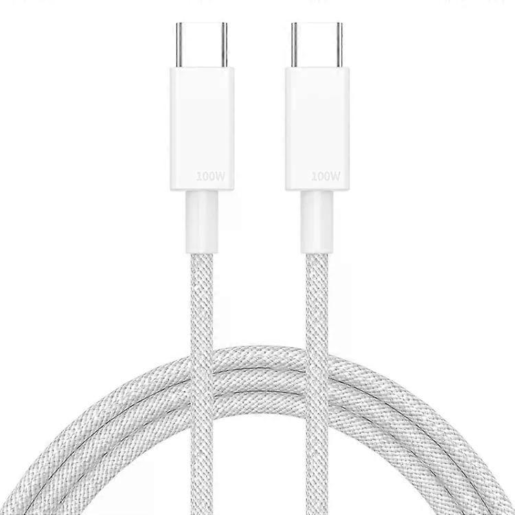 100W USB-C Fast Charging Data Cable-2m Length,White White