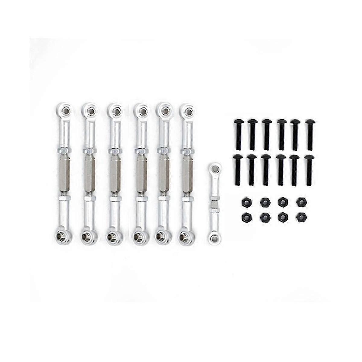 7 Pack Adjustable Metal Tie Rod Linkage for 1/10 Slash / 2WD RC Upgrade Parts Silver