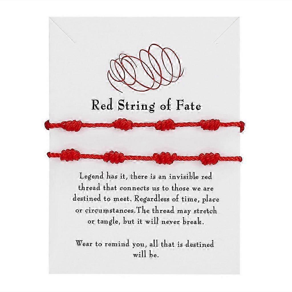 Handmade 7 Knots Red Rope Bracelet Good Luck Amulet for Success and Prosperity