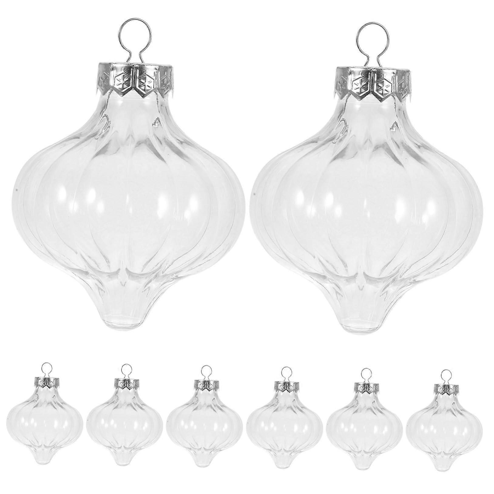 8PCS Open Plastic Christmas Ornamental Balls DIY Decorative Ornaments Tree Holiday Handicrafts and Festival celebrations